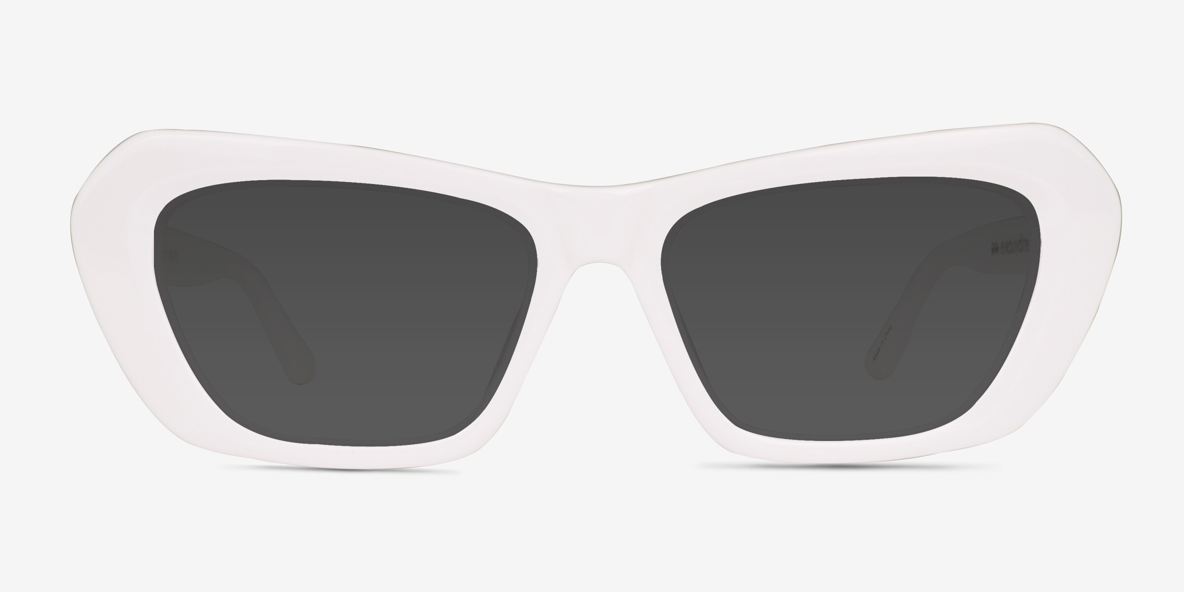 Rosy - Cat Eye Solid White Frame Sunglasses For Women  display picture 1