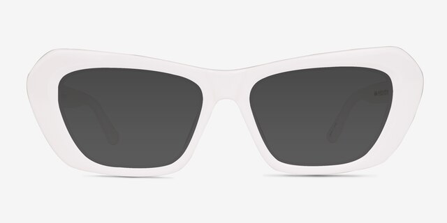 Rosy Solid White AcetateSunglass Frames from EyeBuyDirect, Front View