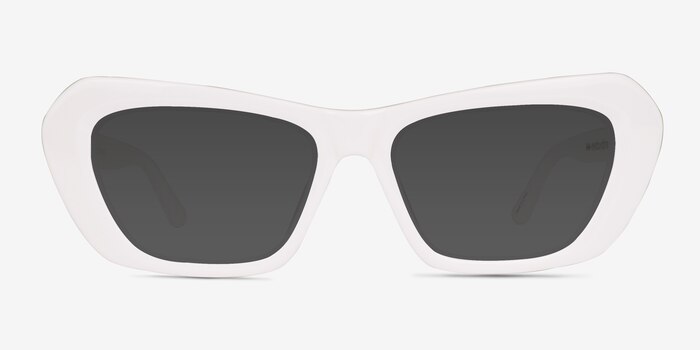 Rosy Solid White Acetate Sunglass Frames from EyeBuyDirect