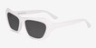 Rosy Solid White AcetateSunglass Frames from EyeBuyDirect, Angle View