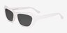 Rosy Solid White AcetateSunglass Frames from EyeBuyDirect, Angle View