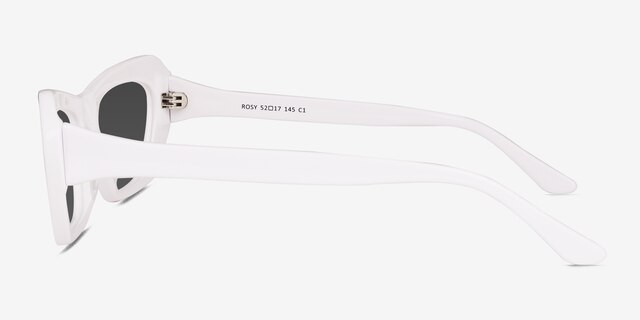 Rosy Solid White AcetateSunglass Frames from EyeBuyDirect, Side View