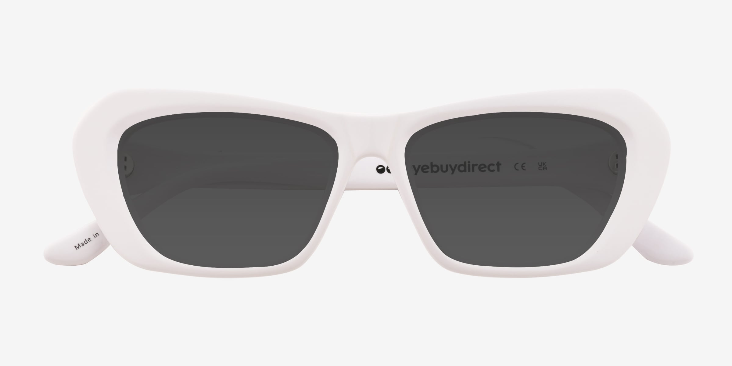 Rosy - Cat Eye Solid White Frame Sunglasses For Women | Eyebuydirect
