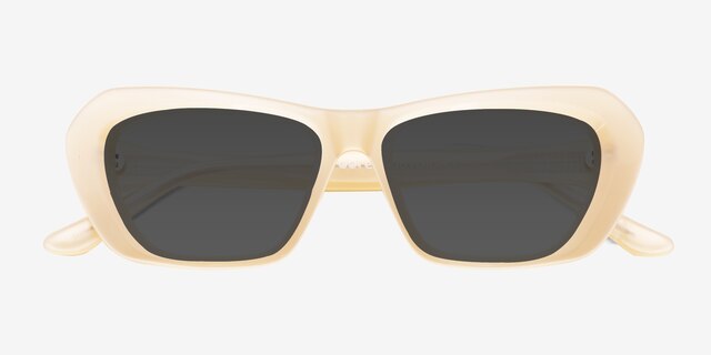 Rosy Cream AcetateSunglass Frames from EyeBuyDirect, Closed View