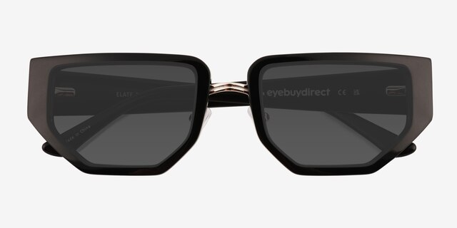 Elate Black AcetateSunglass Frames from EyeBuyDirect, Closed View