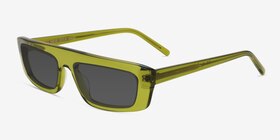 Novo Crystal Olive Green Acétate Soleil de Lunette de vue d'EyeBuyDirect, Vue d'Angle