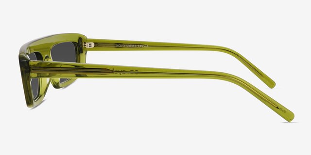 Novo Crystal Olive Green AcetateSunglass Frames from EyeBuyDirect, Side View
