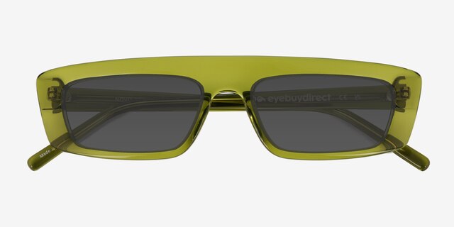 Novo Crystal Olive Green AcetateSunglass Frames from EyeBuyDirect, Closed View