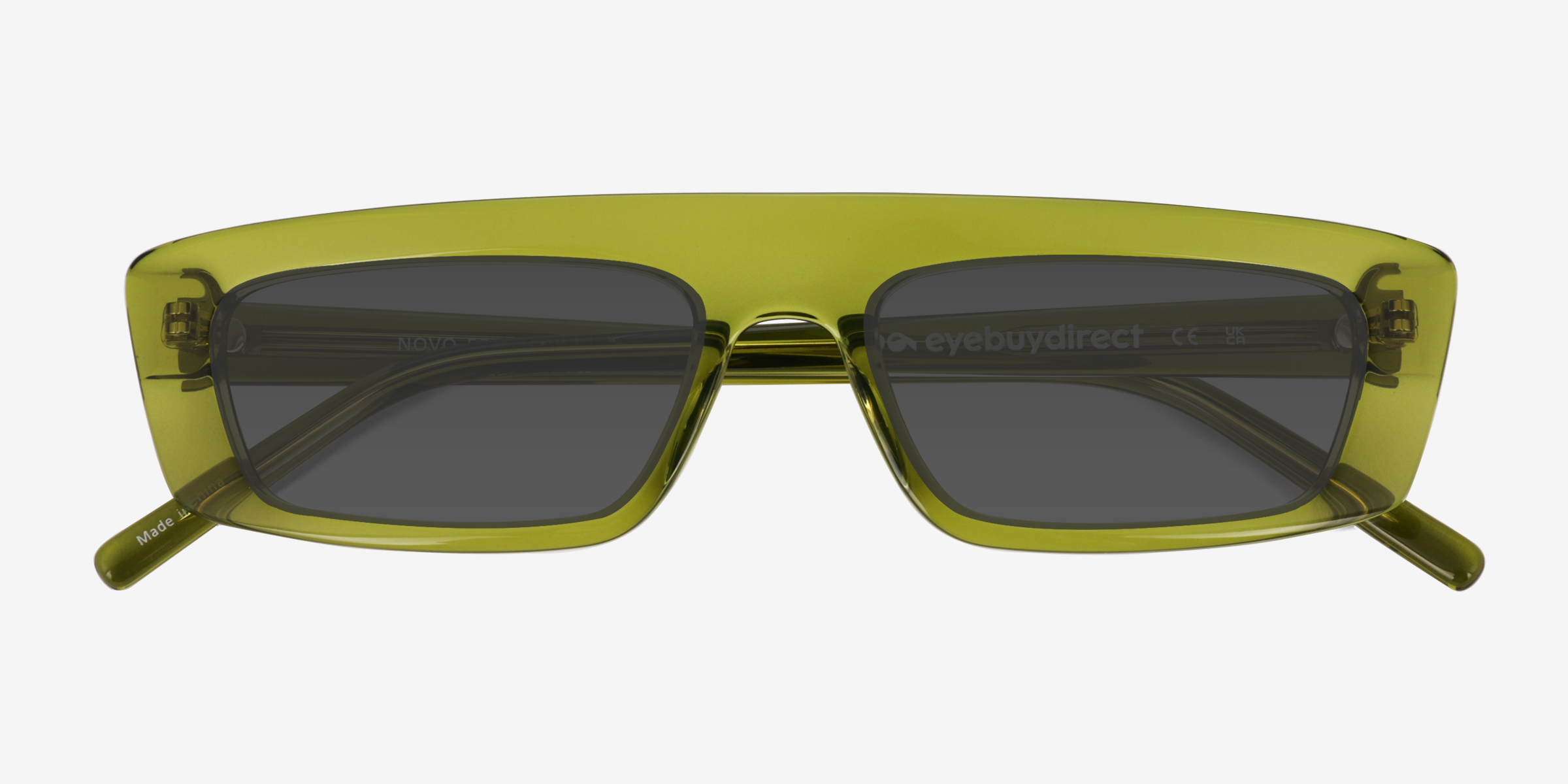 Novo - Rectangle Crystal Olive Green Frame Prescription Sunglasses | Eyebuydirect