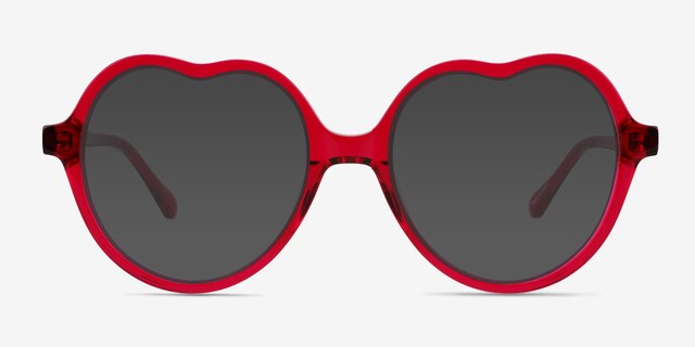Amora Crystal Red AcetateSunglass Frames from EyeBuyDirect, Front View