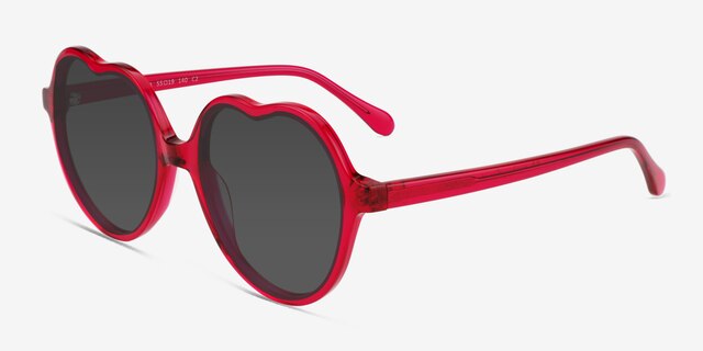 Amora Crystal Red AcetateSunglass Frames from EyeBuyDirect, Angle View