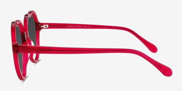 Amora Crystal Red AcetateSunglass Frames from EyeBuyDirect, Side View