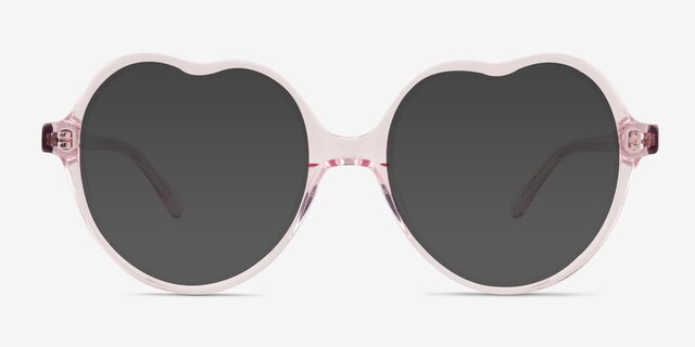 Amora Crystal Light Pink AcetateSunglass Frames from EyeBuyDirect, Front View