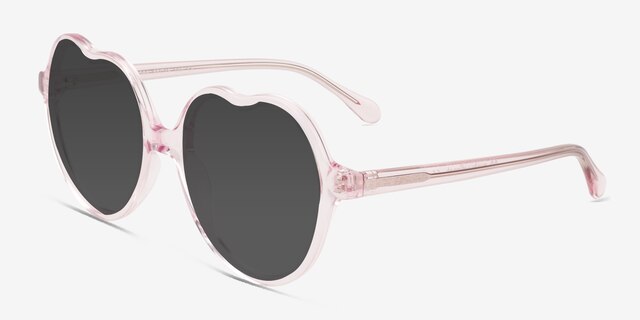 Amora Crystal Light Pink AcetateSunglass Frames from EyeBuyDirect, Angle View