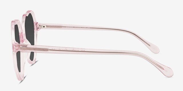 Amora Crystal Light Pink AcetateSunglass Frames from EyeBuyDirect, Side View