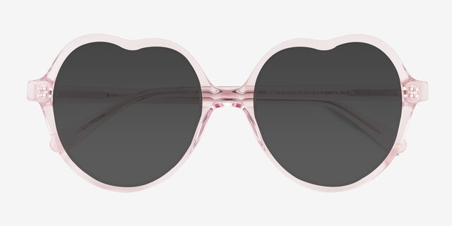 Amora Crystal Light Pink AcetateSunglass Frames from EyeBuyDirect, Closed View