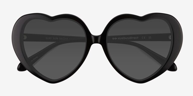 Suki Sun Noir AcétateSoleil de Lunette de vue d'EyeBuyDirect, Vue Rapprochée