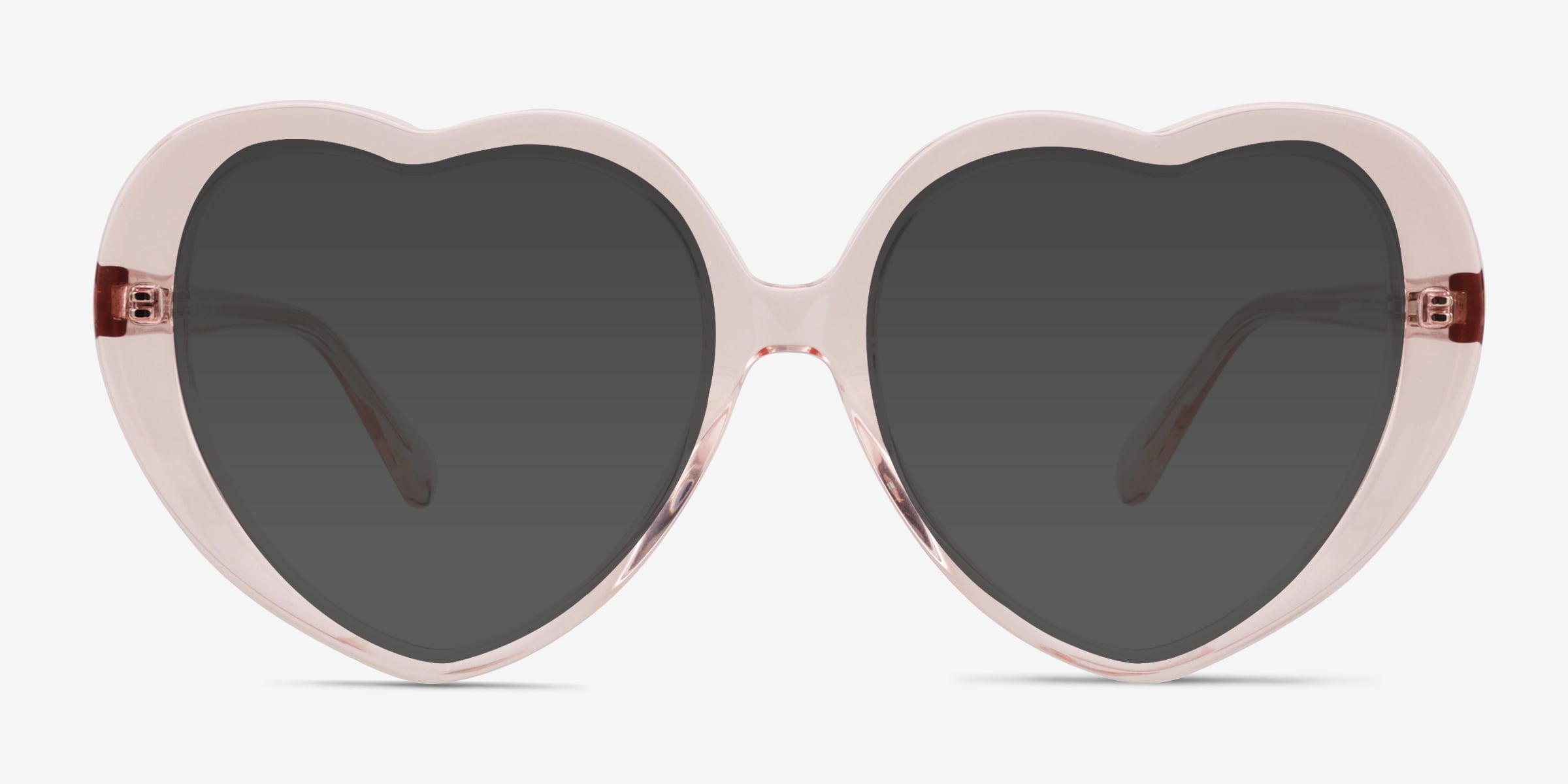 Suki Sun - Heart Crystal Champagne Frame Sunglasses For Women