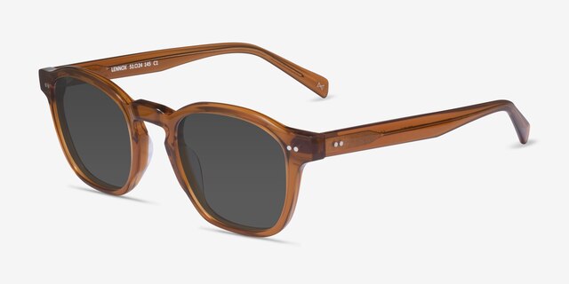 Lennox Crystal Brown AcetateSunglass Frames from EyeBuyDirect, Angle View