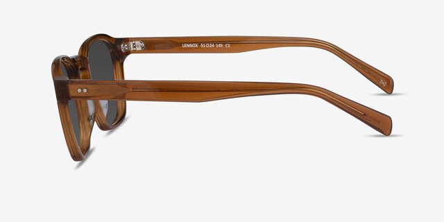 Lennox Crystal Brown AcetateSunglass Frames from EyeBuyDirect, Side View