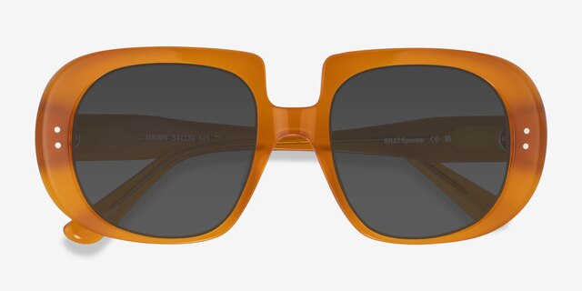 Dawn Orange AcetateSunglass Frames from EyeBuyDirect, Closed View