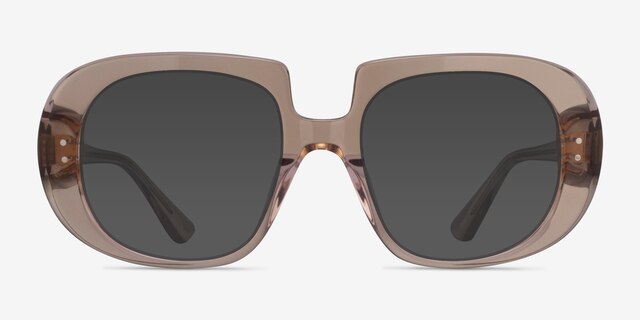 Dawn Crystal Light Brown AcetateSunglass Frames from EyeBuyDirect, Front View