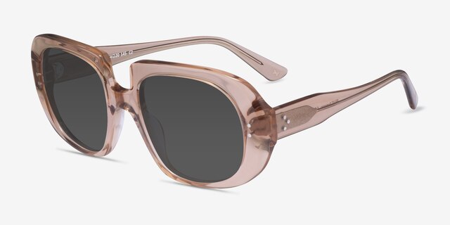 Dawn Crystal Light Brown AcetateSunglass Frames from EyeBuyDirect, Angle View