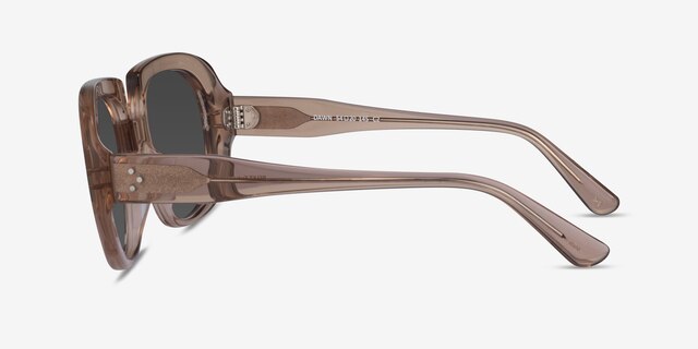 Dawn Crystal Light Brown AcetateSunglass Frames from EyeBuyDirect, Side View