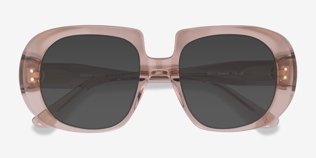 Dawn Crystal Light Brown AcetateSunglass Frames from EyeBuyDirect, Closed View