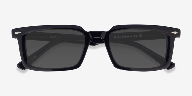 Riley Black AcetateSunglass Frames from EyeBuyDirect, Closed View