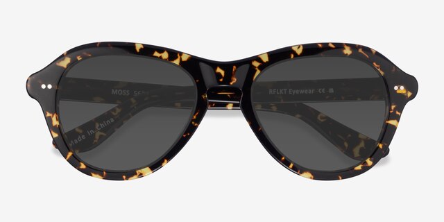 Moss Spotty Tortoise AcetateSunglass Frames from EyeBuyDirect, Closed View