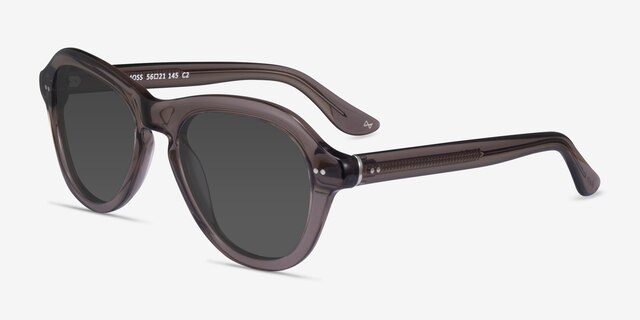 Moss Crystal Gray AcetateSunglass Frames from EyeBuyDirect, Angle View