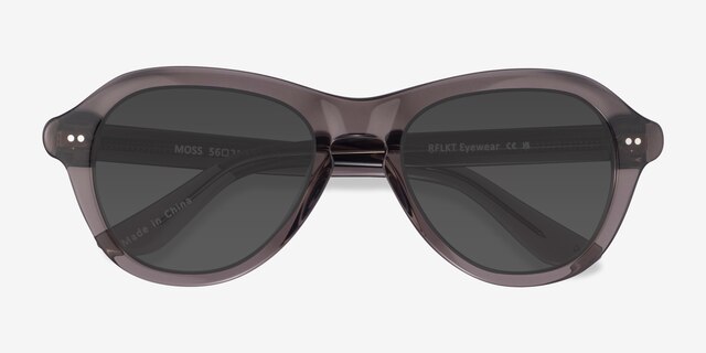 Moss Crystal Gray AcetateSunglass Frames from EyeBuyDirect, Closed View