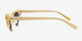 Aina Striped Brown Acétate Soleil de Lunette de vue d'EyeBuyDirect, Vue de Côté