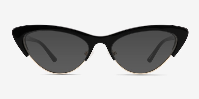 Aina Black Gold AcetateSunglass Frames from EyeBuyDirect, Front View