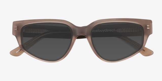 Enoch Crystal Matte Gray AcetateSunglass Frames from EyeBuyDirect, Closed View