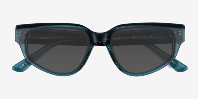 Enoch Crystal Blue Green AcetateSunglass Frames from EyeBuyDirect, Closed View