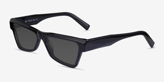 Zizi Black AcetateSunglass Frames from EyeBuyDirect, Angle View