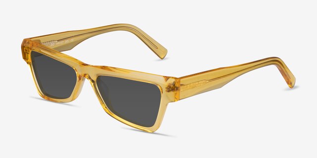 Zizi Crystal Yellow AcetateSunglass Frames from EyeBuyDirect, Angle View