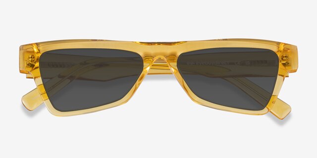 Zizi Crystal Yellow AcetateSunglass Frames from EyeBuyDirect, Closed View