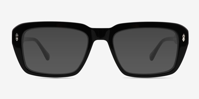 Grounded Black AcetateSunglass Frames from EyeBuyDirect, Front View