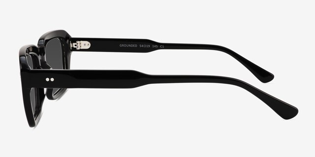 Grounded Black AcetateSunglass Frames from EyeBuyDirect, Side View
