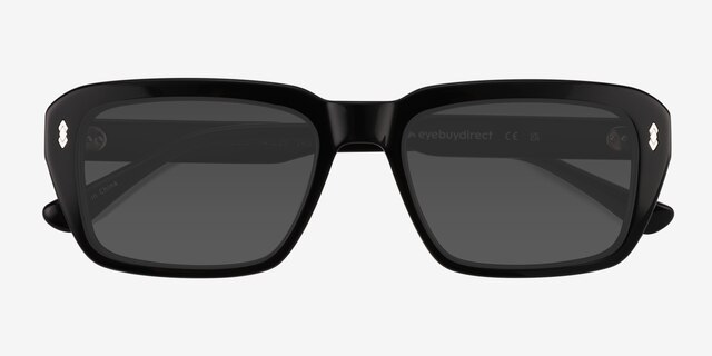 Grounded Black AcetateSunglass Frames from EyeBuyDirect, Closed View