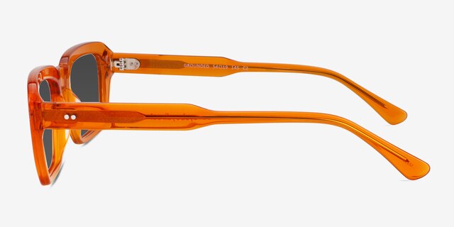 Grounded Crystal Orange AcetateSunglass Frames from EyeBuyDirect, Side View