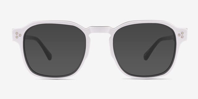 Reframe White Black AcetateSunglass Frames from EyeBuyDirect, Front View