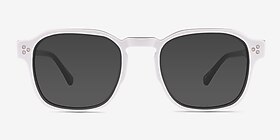 Reframe White Black Acétate Soleil de Lunette de vue d'EyeBuyDirect, Vue de Face