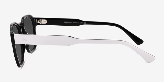 Reframe White Black AcetateSunglass Frames from EyeBuyDirect, Side View