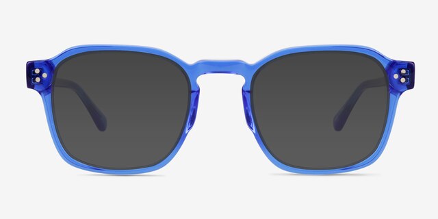 Reframe Crystal Blue AcetateSunglass Frames from EyeBuyDirect, Front View