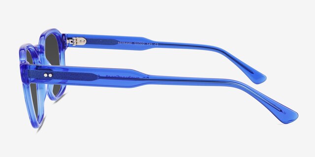 Reframe Crystal Blue AcetateSunglass Frames from EyeBuyDirect, Side View