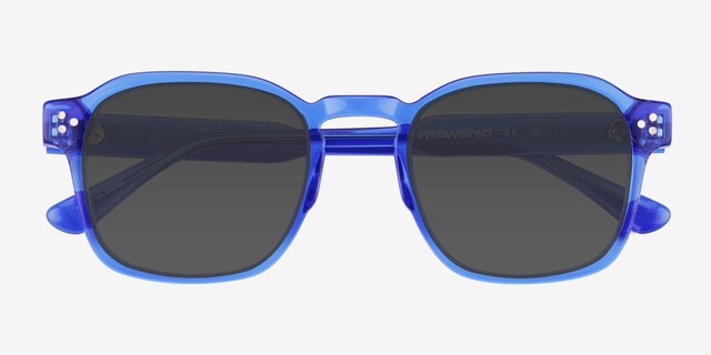 Reframe Crystal Blue AcetateSunglass Frames from EyeBuyDirect, Closed View